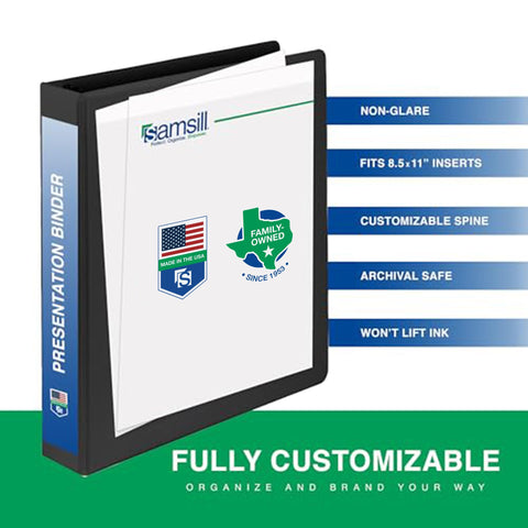 Samsill 3 Inch Document Storage Binder, 100% Recycled Chipboard, Round Ring, 3 Ring Binder, Black