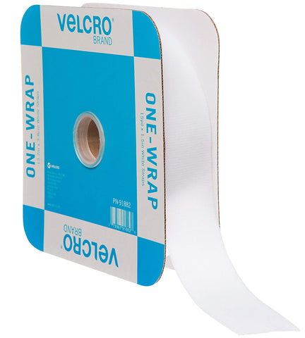 VELCRO Brand ONE-WRAP Bundling Ties – Reusable Fasteners for Keeping Cords and Cables Tidy – Cut-to-Length Roll, 45ft x 1 1/2in, White, 91882