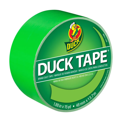 Duck 1265018 Color Duct Tape Neon Lime Green, 1.88 Inches x 15 Yards, Single Ro