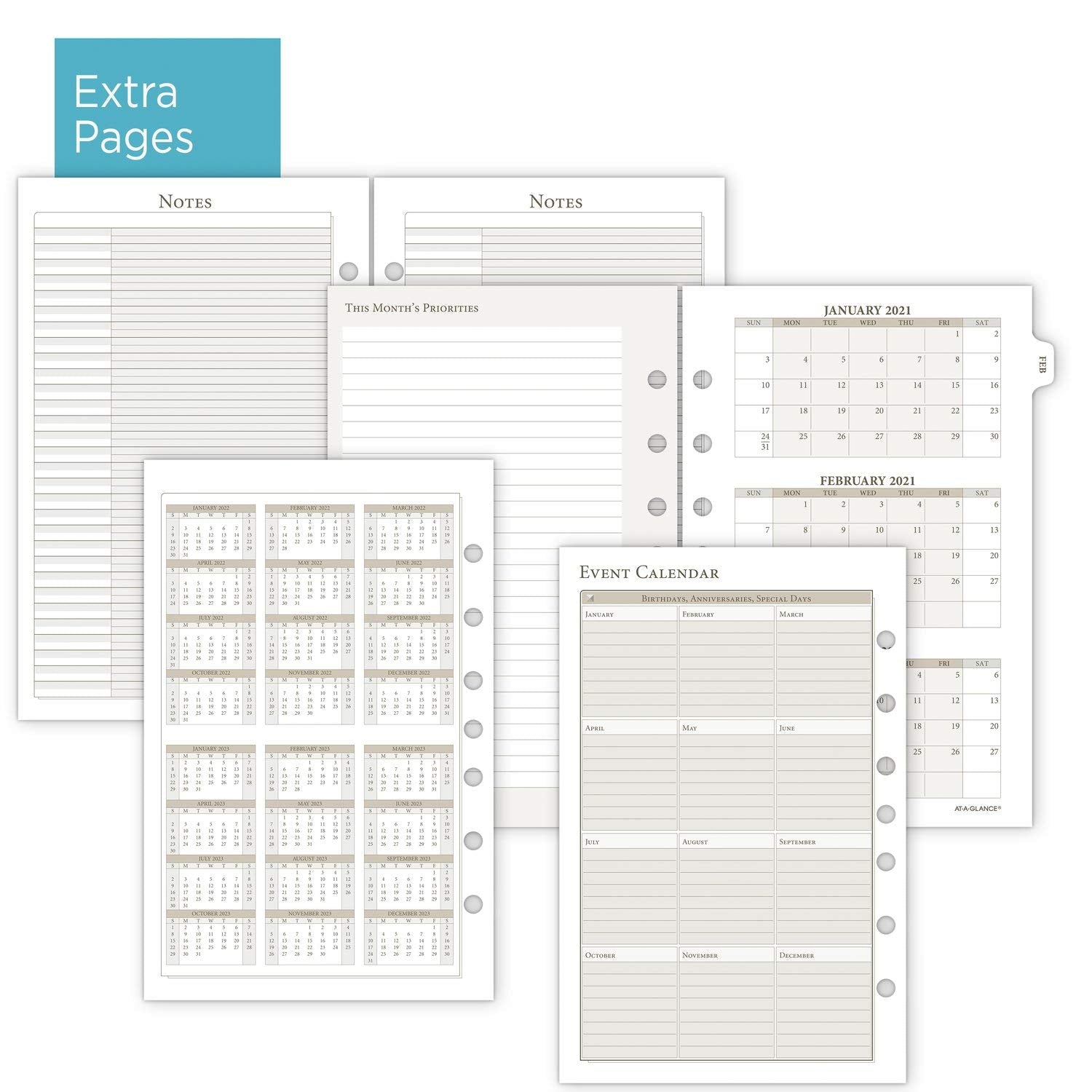 2021 Daily Planner Refill by AT-A-GLANCE, 12010 Day-Timer, 5-1/2" x 8-1/2", Size 4, One Page per Day (481-125-21)