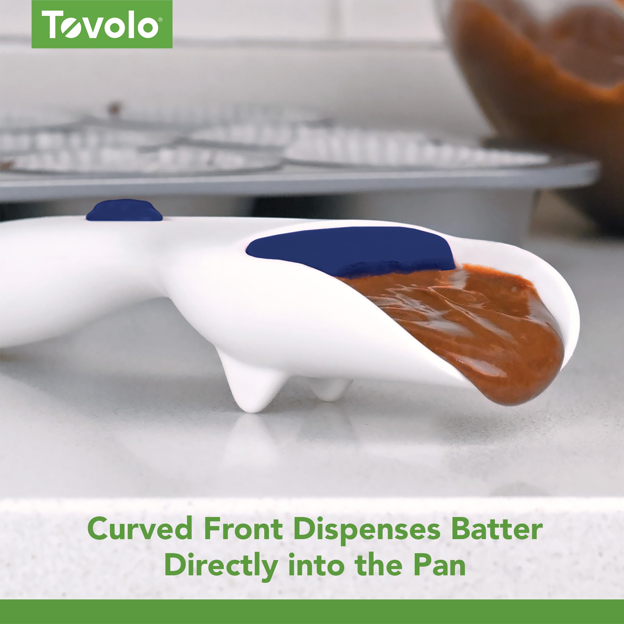 Tovolo Cupcake Scoop Batter Dispenser for Cupcakes Muffins Pancakes and Cookie Dough, Easy to Clean Batter Scoop Slide Dispenses Quicker for Even Size Baked Goods Kitchen Gadget, Fuchsia