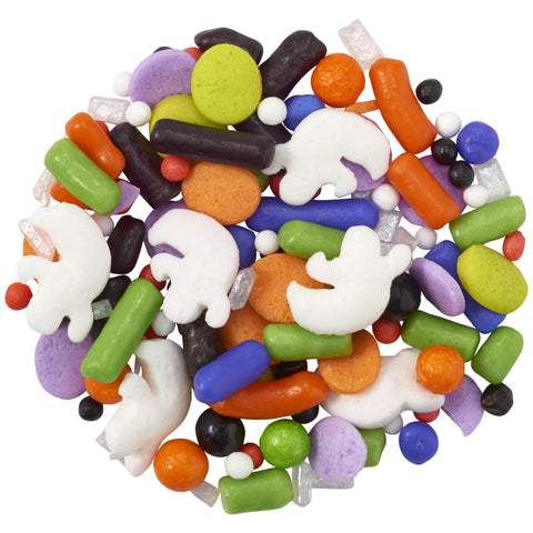 DecoPac Halloween Fusion Mix Sprinkles, 26oz, Shaped Candy Sprinkles in Handheld Container, Edible Decorations For Celebration Cakes, Cupcakes, Cookies and Donuts