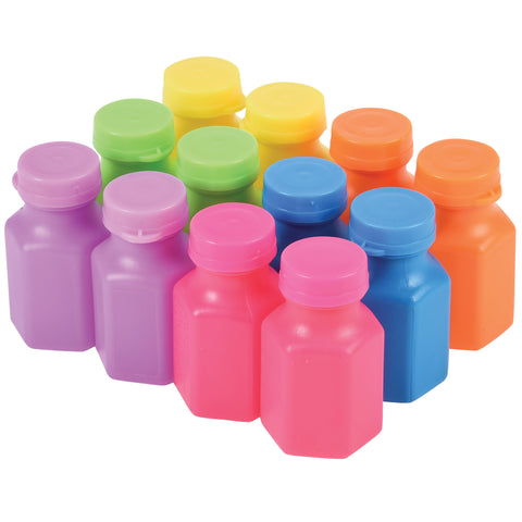 U. S. Toy Neon Party Bubbles, Bubbles for Kids w/Wands and Bottles to Blow Bubbles, Party Favors for Summer Events, Toddler Toys for 3+, 12-Pack