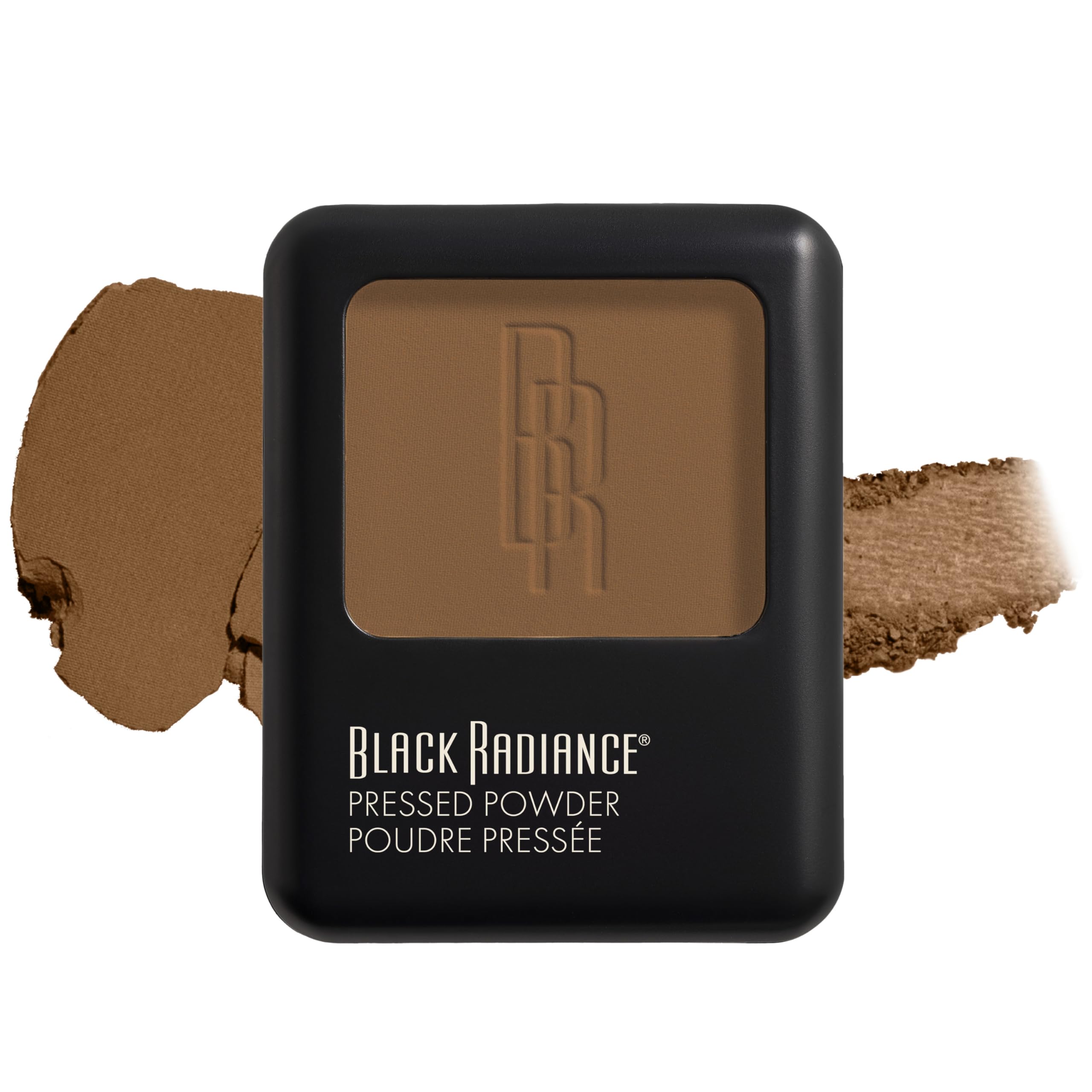 Black Radiance Pressed Powder, Pigment-Rich Matte Finish for Medium Skin Tones, Oil-Absorbing Compact with Mirror & Sponge - Bronze Glow