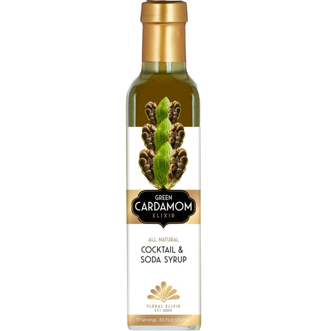 Floral Elixir Co. - All Natural HERB Syrup for Cocktails & Sodas, 8.5 oz (Green Cardamom)