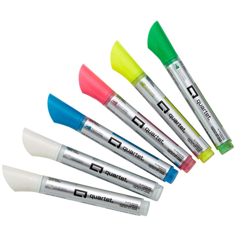 Quartet Dry Erase Markers, Glass Whiteboard Markers, Bullet Tip, Assorted Neon Colors, 6 Pack (79559Q)