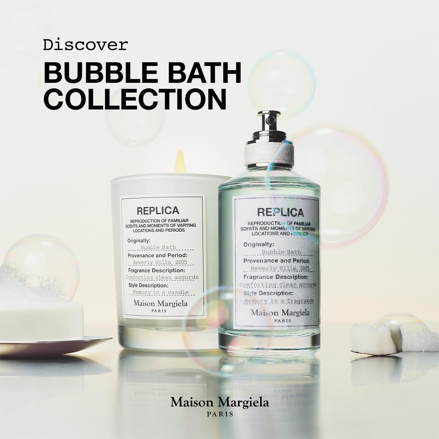 Maison Margiela - Replica - Bubble Bath Eau de Toilette - Fresh Fragrance - With Soap Bubbles, Rose & Coconut Milk - 3.4 Fl Oz