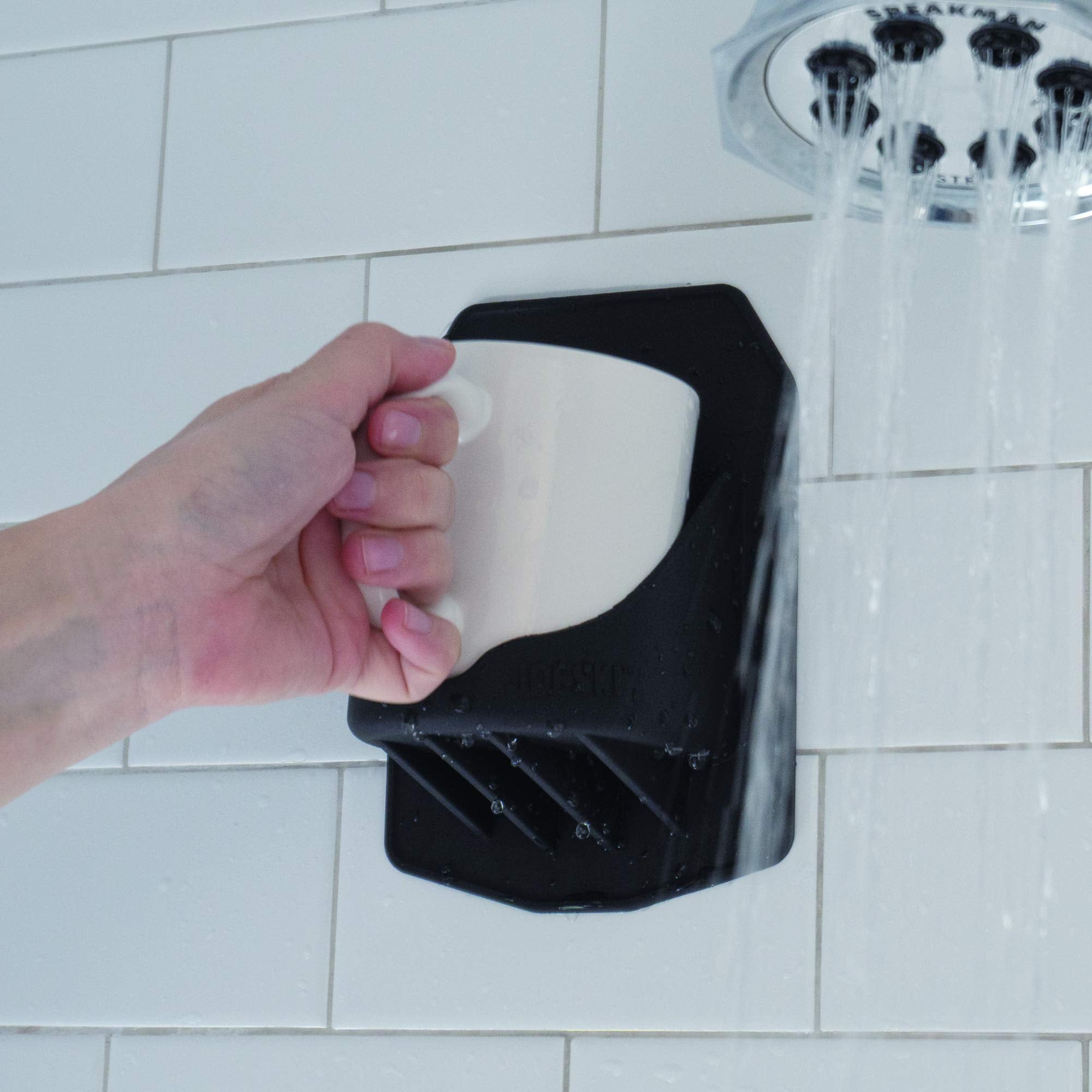 30 Watt JOESKI | Portable Shower Coffee Cup Holder | Holds Coffee or Cocktails | Patented Silicone Drink Holders Grips Any Shiny Bath Surface | Gift for a Beverage Lover