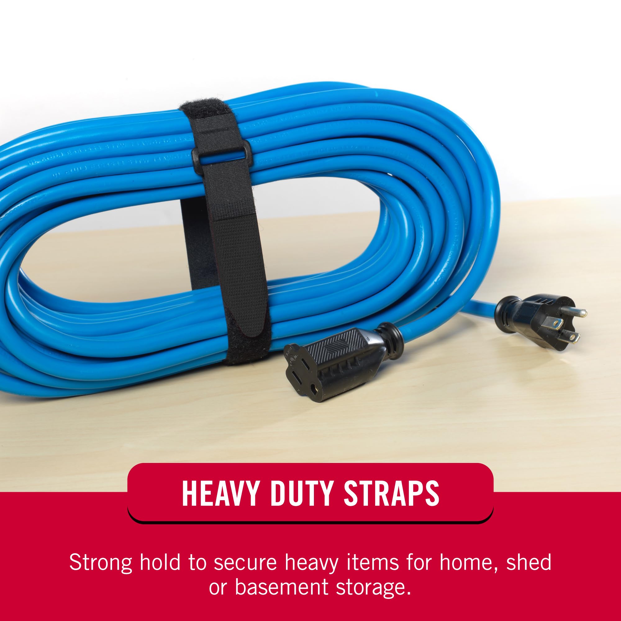 VELCRO Brand Elastic Cinch Straps with Buckle | 15in x 1in, 2 Count | Adjustable and Stretch for Snug Fit | for Fastening Power Cords Organizing Camping Equipment, More | Black (VEL-30094-USA)