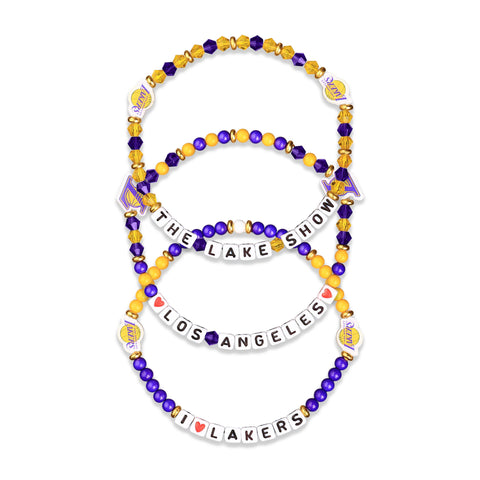 FOCO Los Angeles Lakers NBA 3 Pack Team Friendship Bracelet