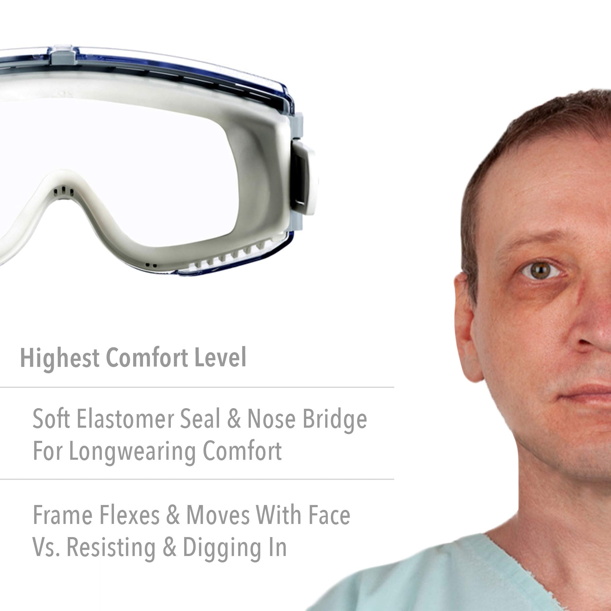 Honeywell UVEX Stealth Safety Goggles with Clear Uvextreme Anti-Fog Lens, Gray Body & Neoprene Headband (S3960C), Universal