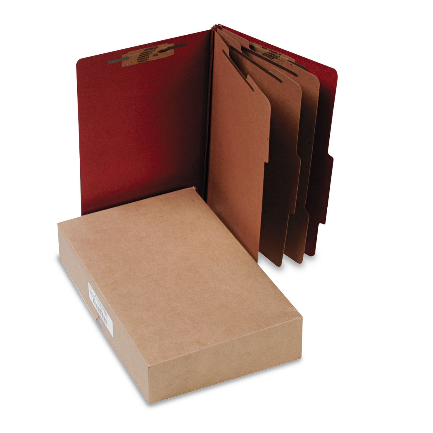 ACCO 16038 ACCO Pressboard 25-Point Classification Folder, Lgl, 8-Section, Earth Red, 10/Bx