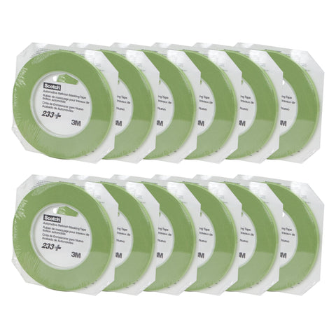 Scotch Performance Masking Tape 233+, 26344, Flexible, Moisture Resistant, Green Color, 6 mm x 55 mm, Automotive Masking Tape