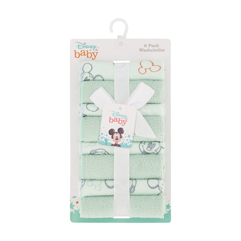 Disney Cudlie Baby Washcloths with Nursery Characters | 8 Pack of Kids Washcloths for Bath and Baby Stuff for Newborns