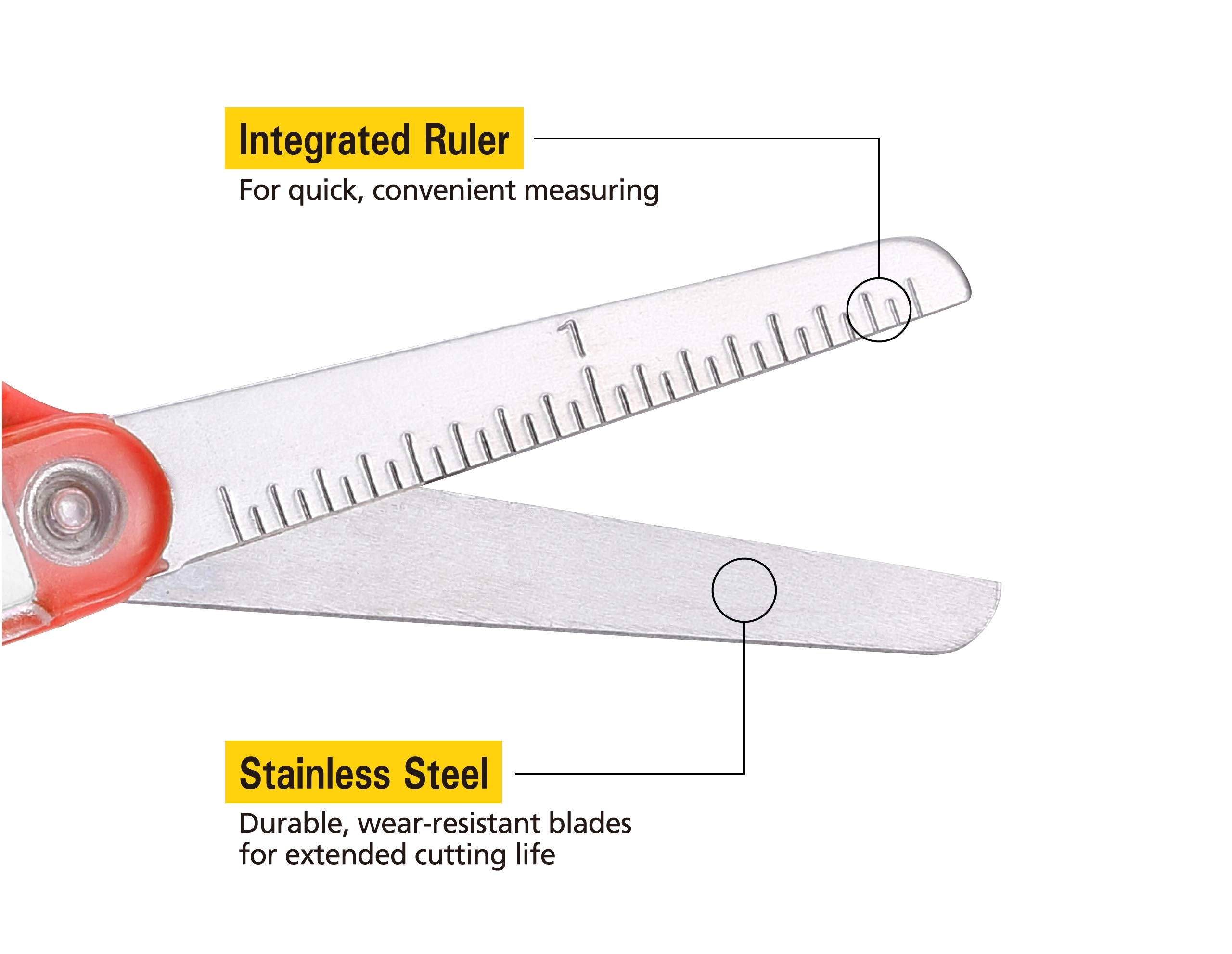 Stanley 5” Kids Scissors, Blunt Tip, Safety, Comfortable, For Left and Right Handed Use, For Office School Student Crafts, Assorted Colors, 2 Pack
