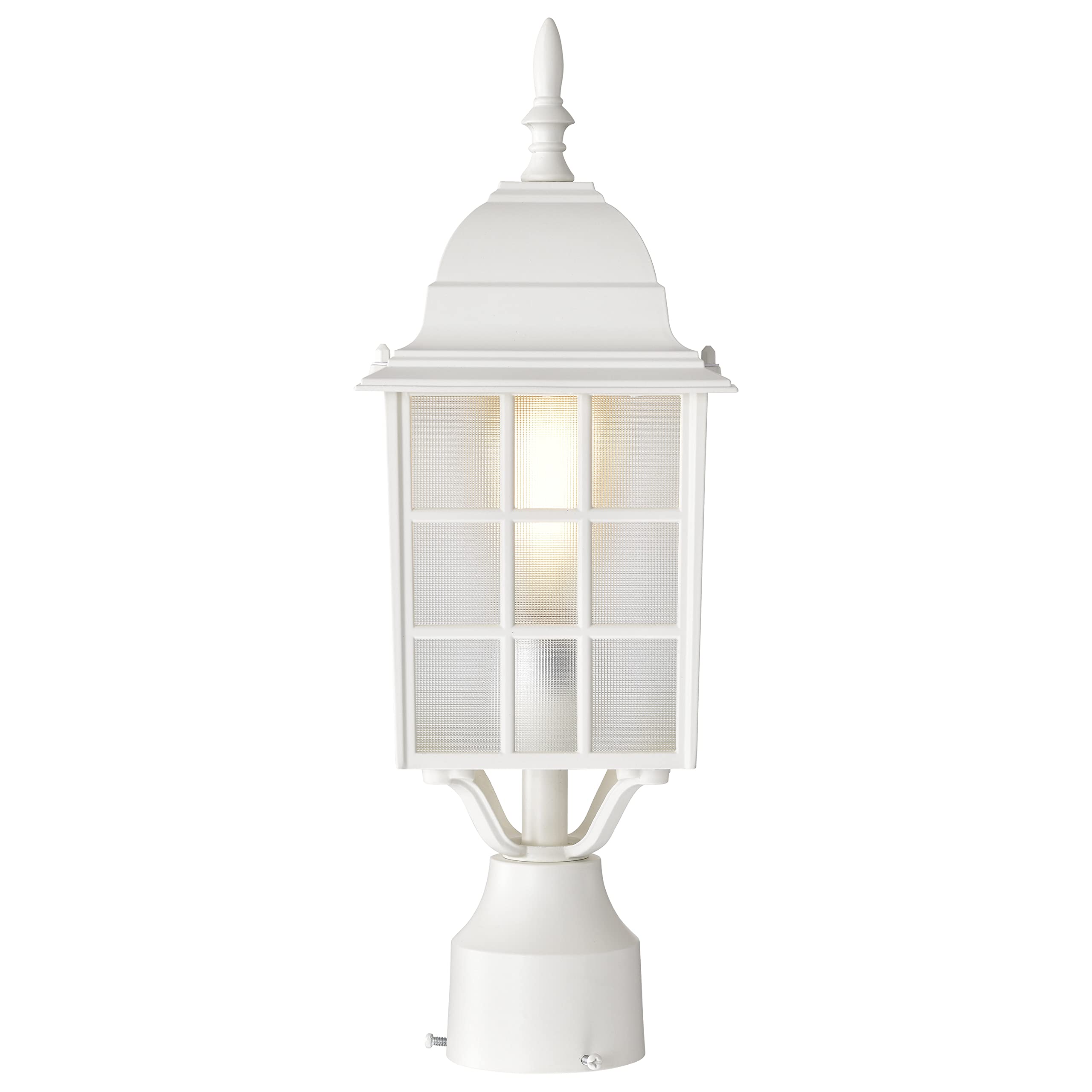 Nuvo Lighting 60/4907 Adams One Light Post Lantern 100 Watt A19 Max. Frosted Glass White Outdoor Fixture