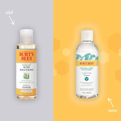 Burt's Bees Natural Acne Solutions Clarifying Toner With Salicylic Acid, Facial Toner for Acne-Prone Skin, 100 Percent Natural Origin Skin Care, 5 fl. oz. Bottle