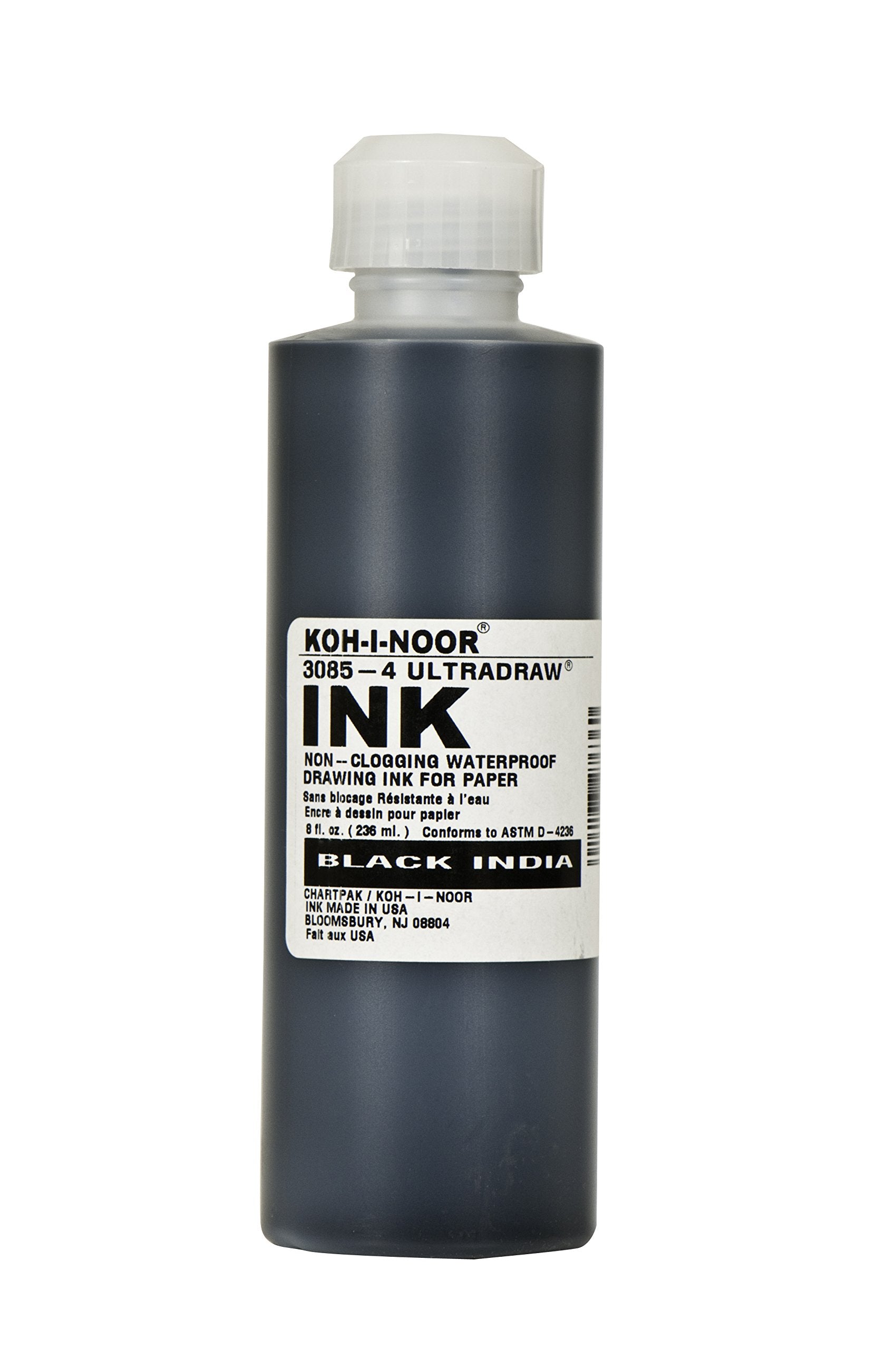 Koh-I-Noor Ultradraw Pigment-Based Ink, 8 Oz. Bottle, Black
