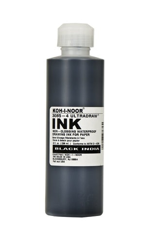 Koh-I-Noor Ultradraw Pigment-Based Ink, 8 Oz. Bottle, Black