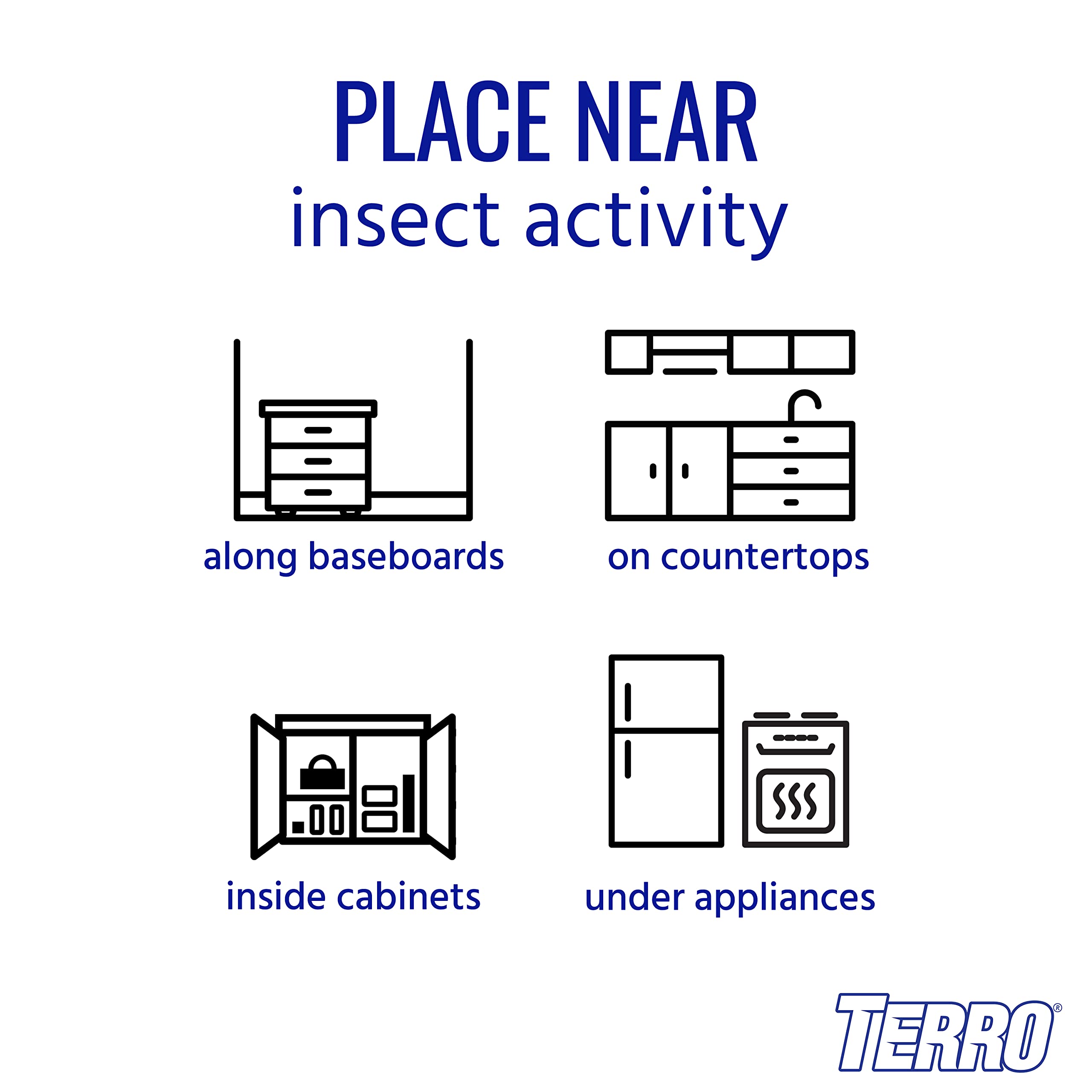 TERRO Ant & Roach Bait T360 4-Pack - Indoor Ant Killer and Roach Killer, Pre-Filled Dual Bait Stations Attract and Kill Ants, Roaches, and Silverfish, Ready-To-Use Indoor Bait with Twist Tab
