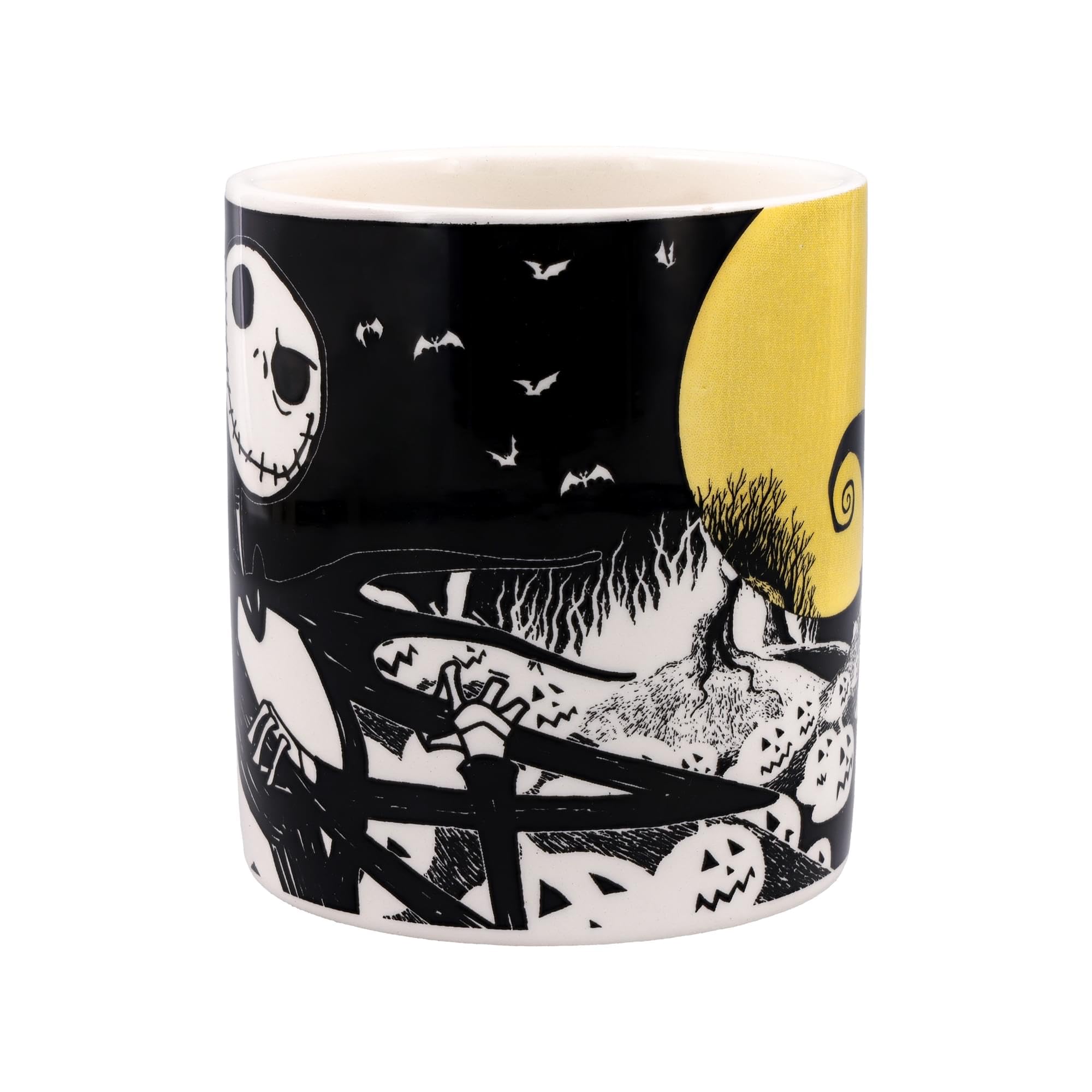 Silver Buffalo Disney Tim Burton's Nightmare Before Christmas Jack Skellington and Moonlight Snake 3D Sculpted Handle Ceramic Mug, 20 Ounces