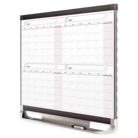 Quartet Dry Erase Calendar Board, Magnetic Whiteboard Planner, 3' x 2', 4 Months, Total Erase Surface, Prestige 2 (4MCP23P2)