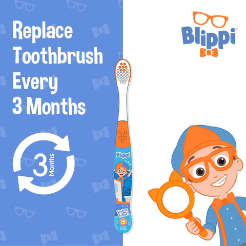 Brush Buddies Blippi Kids Toothbrush Set of 6 Pack Soft Bristle Toothbrushes for Toddlers Ages 2+, Extra Gentle Bristles, Small Head, Easy Grip Handle, Fun Blippi Characters, Kids Oral Care