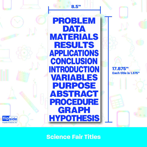 Flipside Products Blue Science Fair Titles, Display Board Titles, Projects, School, Kids, Classroom, Pack of 24