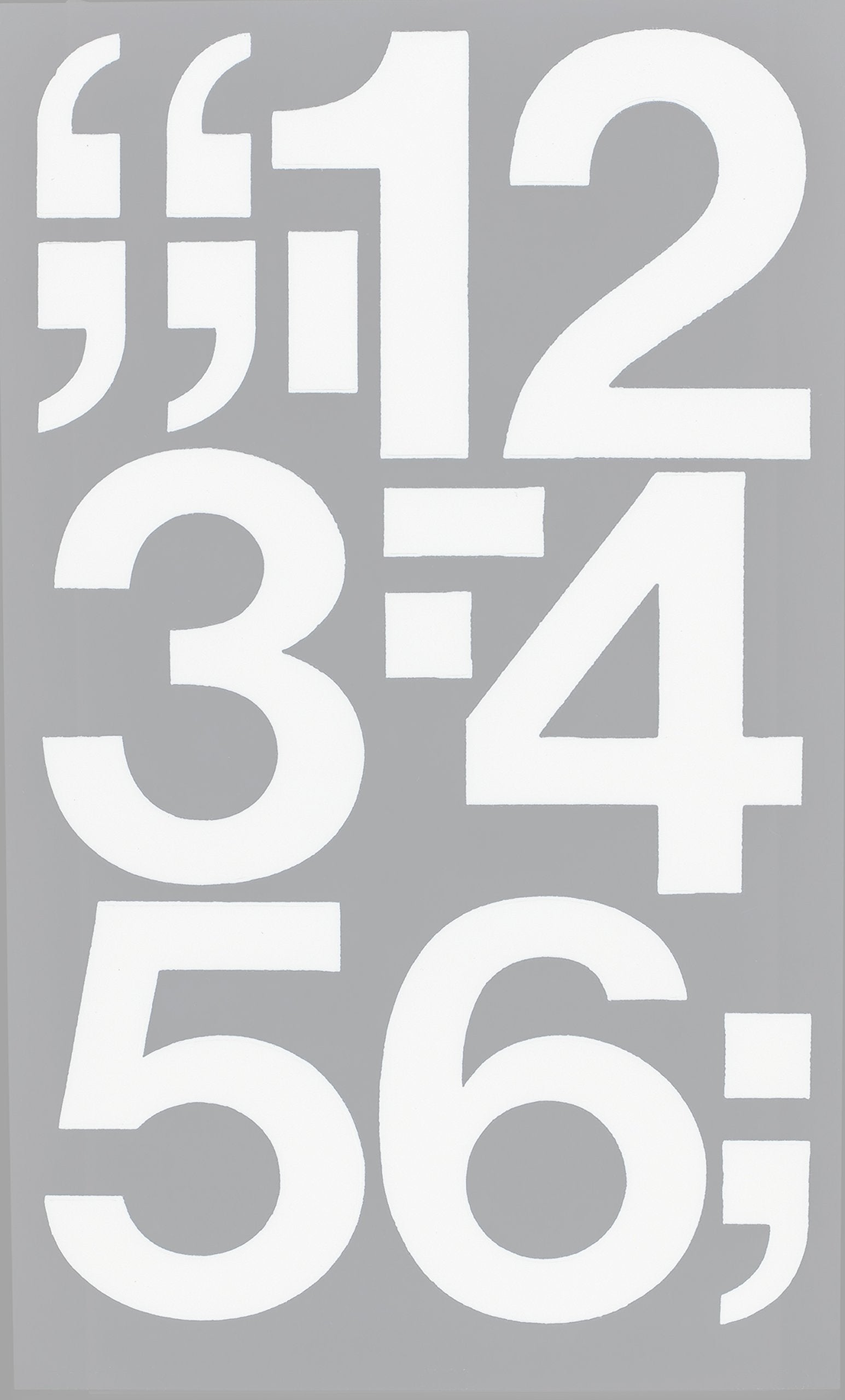Chartpak Self-Adhesive Vinyl Numbers, 3 Inches High, White, 10 per Pack (01176)