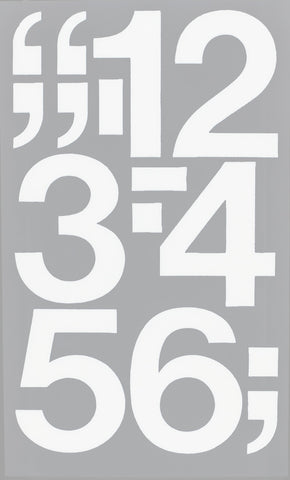 Chartpak Self-Adhesive Vinyl Numbers, 3 Inches High, White, 10 per Pack (01176)