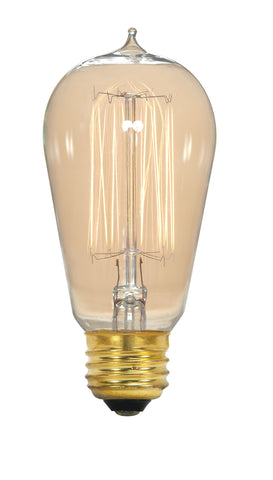 Satco S2413 40 Watt 135 Lumens ST19 Incandescent Medium Base Soft White 2700K Vintage Cage Coil Design Light Bulb, Dimmable