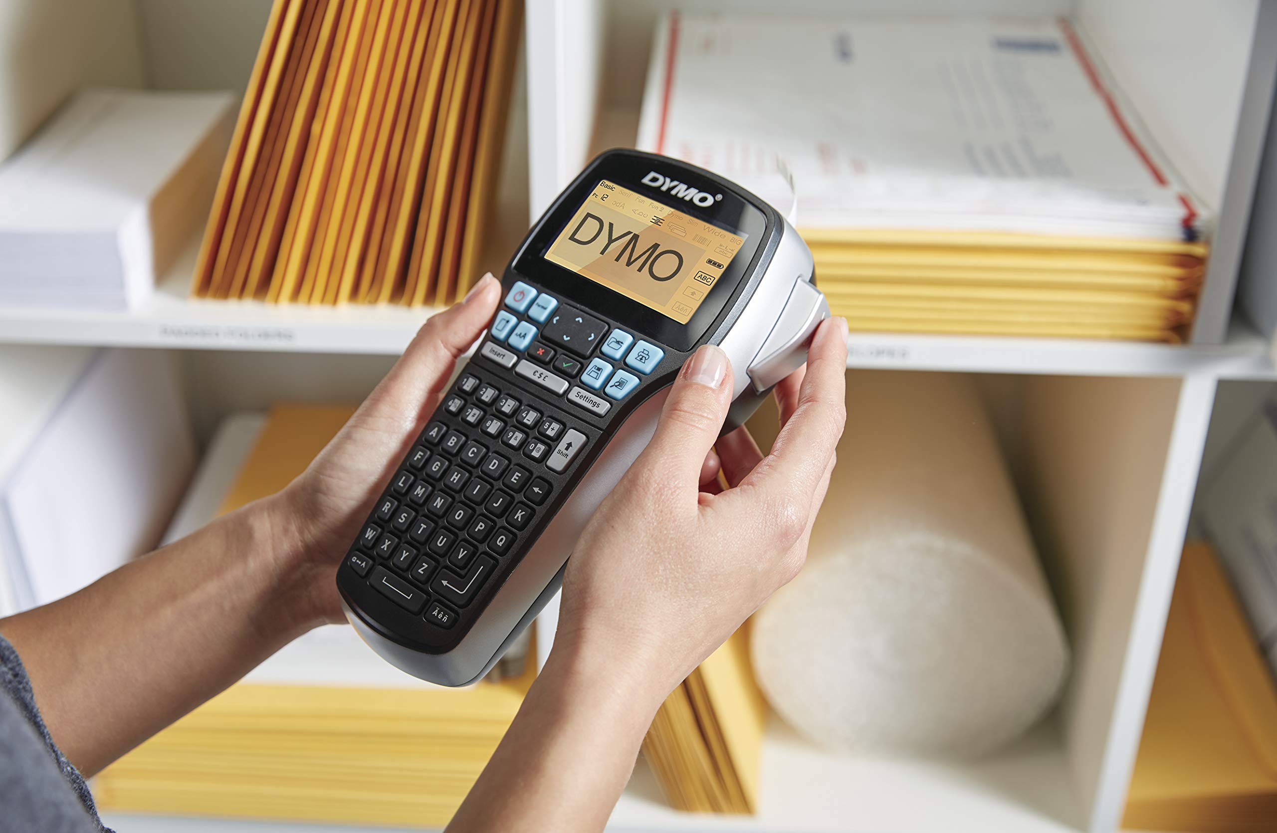 DYMO Label Maker with Adapter LabelManager 420P High-Performance Label Maker Rechargeable PC and Mac Connectivity Bright Backlit Display Easy-to-Use Portable For Home & Office Organization