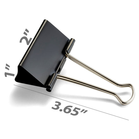 Officemate Large Binder Clips, 2 inch Wide, 1 inch Capacity, Box of 12 (99100)