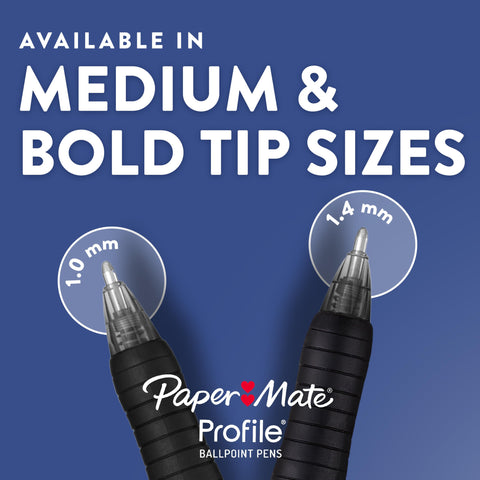 Paper Mate® Profile Retractable Ballpoint Pens, Bold (1.4mm), Black, 2 Count