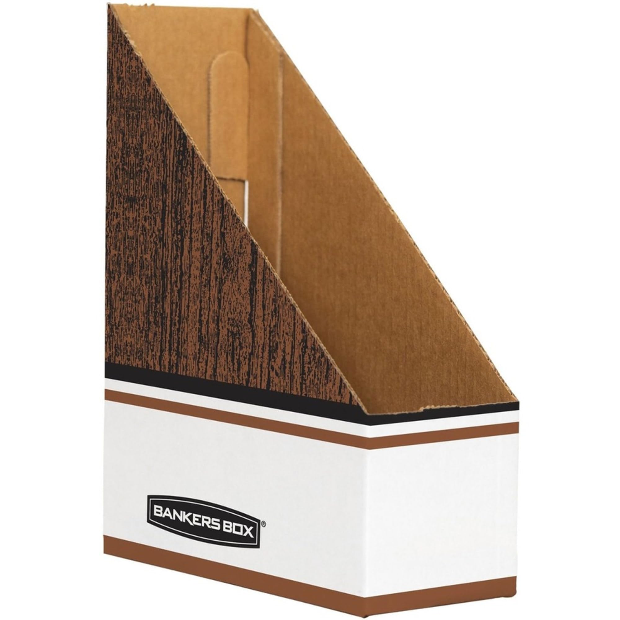 Bankers Box Magazine File Holders, Oversized Letter, Wood Grain, 12 Pack (07224)