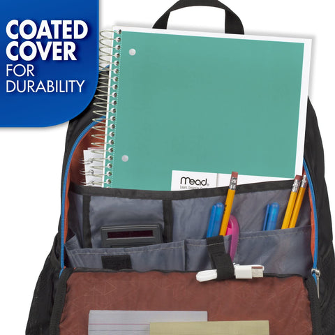 Mead Spiral Notebook, 3 Subject, College Ruled Paper, 120 Sheets, 10-1/2" x 8", Color Selected For You, 1 Count (05748)