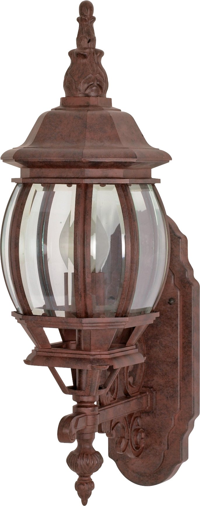 Nuvo 60/886 Old Wall Lantern with Clear Beveled Panels, Old Bronze, Small, bronze/dark