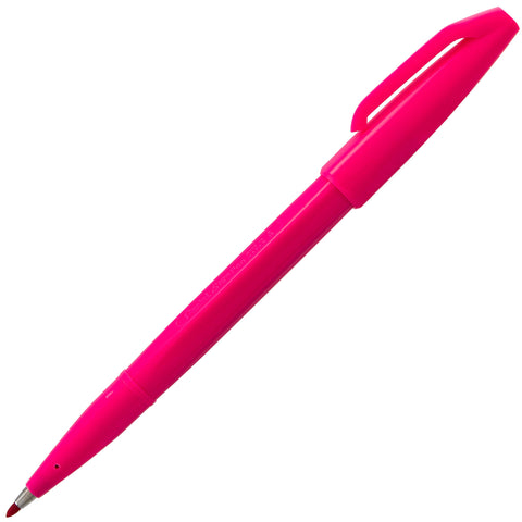 Pentel Sign Pen Fiber-Tipped Pen, Pink Ink, Box of 12 (S520-P)