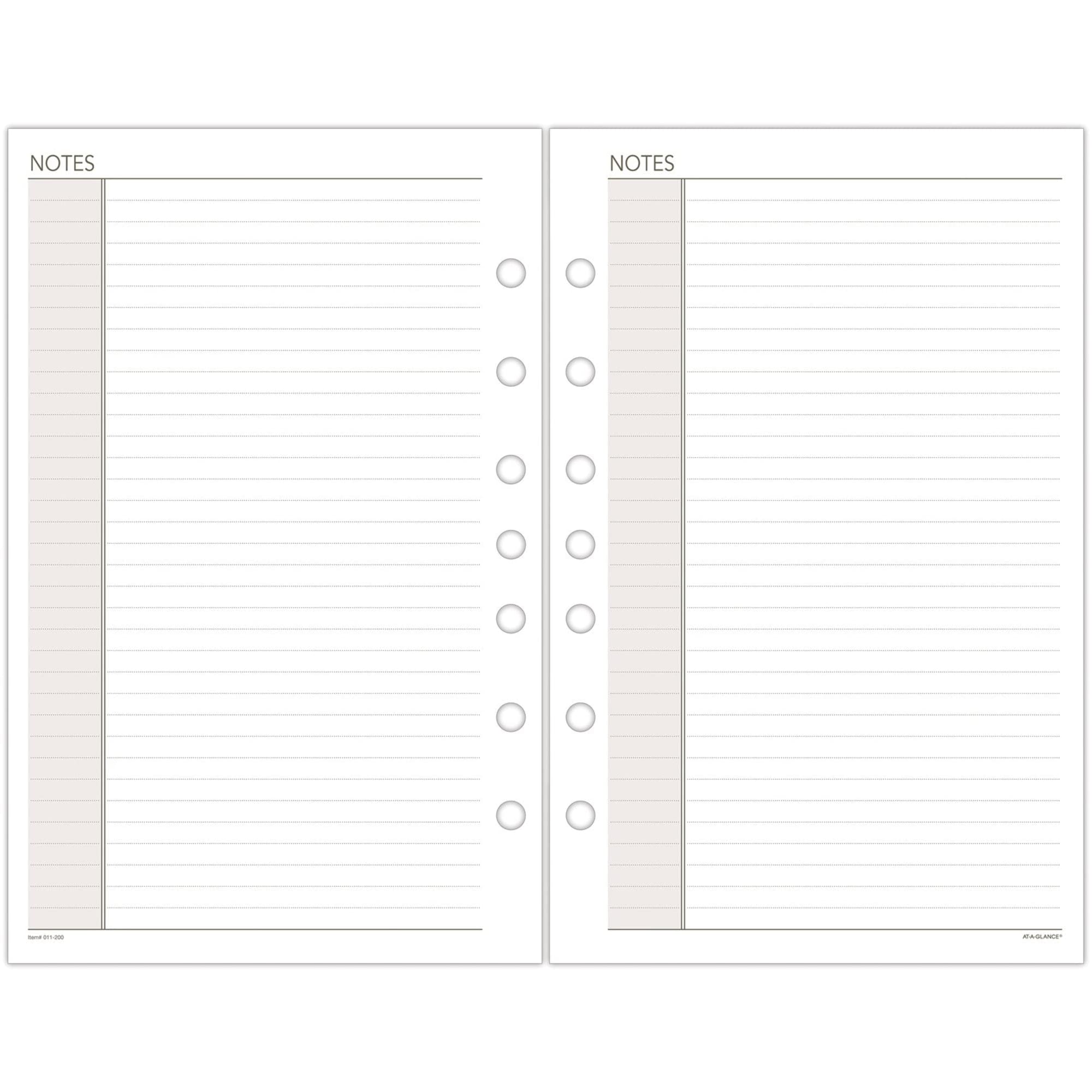 AT-A-GLANCE Day Runner Notes Pages, 87228 DAY-TIMER, Refill, Loose-Leaf , Undated, for Planner, 5-1/2" x 8-1/2", Size 4, 30 Sheets/Pack (011-200)