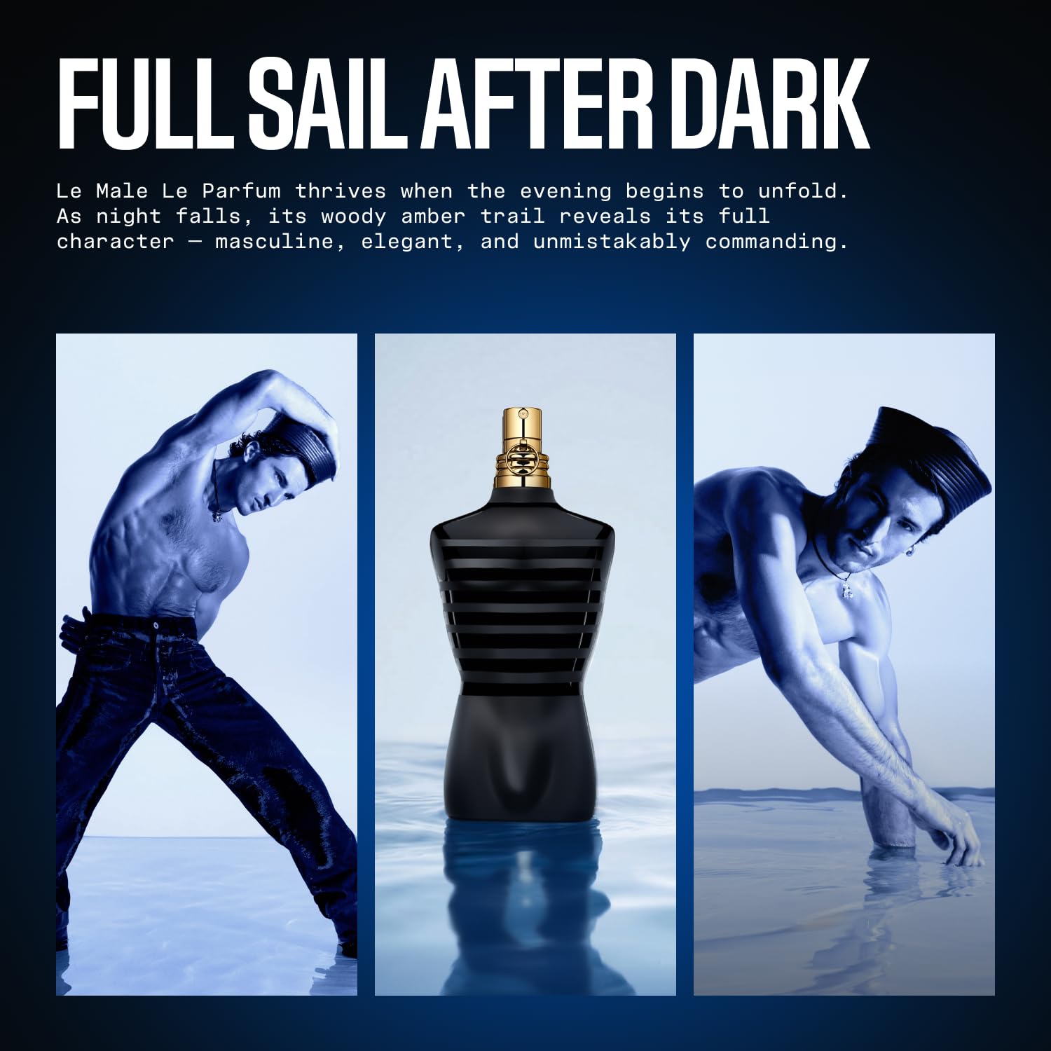 Jean Paul Gaultier Le Male Le Parfum - Amber Woody Eau de Parfum Intense for Men Fragrance - Cardamom, Lavender & Iris, Vanilla - Men's Perfume Spray, 2.5oz