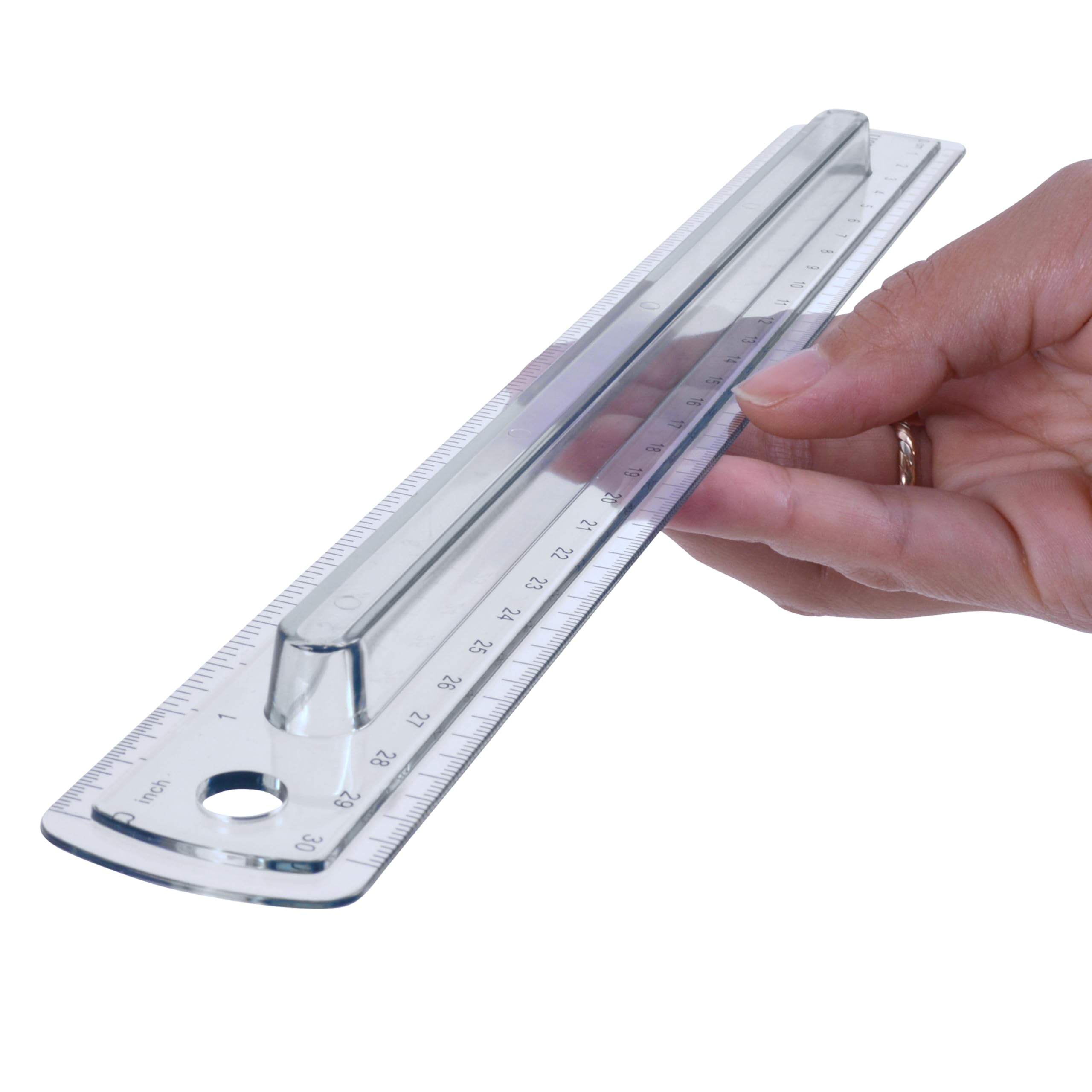Westcott Finger Grip Ruler, Back-to-School, Smoke Gray, School Supplies, Classroom Supplies, 12-Inch