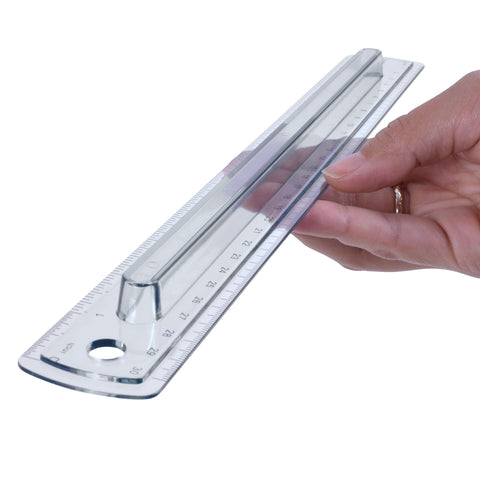 Westcott Finger Grip Ruler, Back-to-School, Smoke Gray, School Supplies, Classroom Supplies, 12-Inch