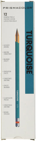 Prismacolor Turquoise Drawing Pencil, 2 Mm, 4b, Black Lead, Turquoise Barrel, Dozen