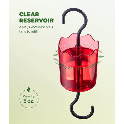 Ant Moat for Hummingbird Feeders [Set of 2] Ant Guard Keeps Ants Away from Feeders, Made of Durable Plastic, Red Color/Rustproof S Hooks, Suitable for All Hummingbird Feeders.