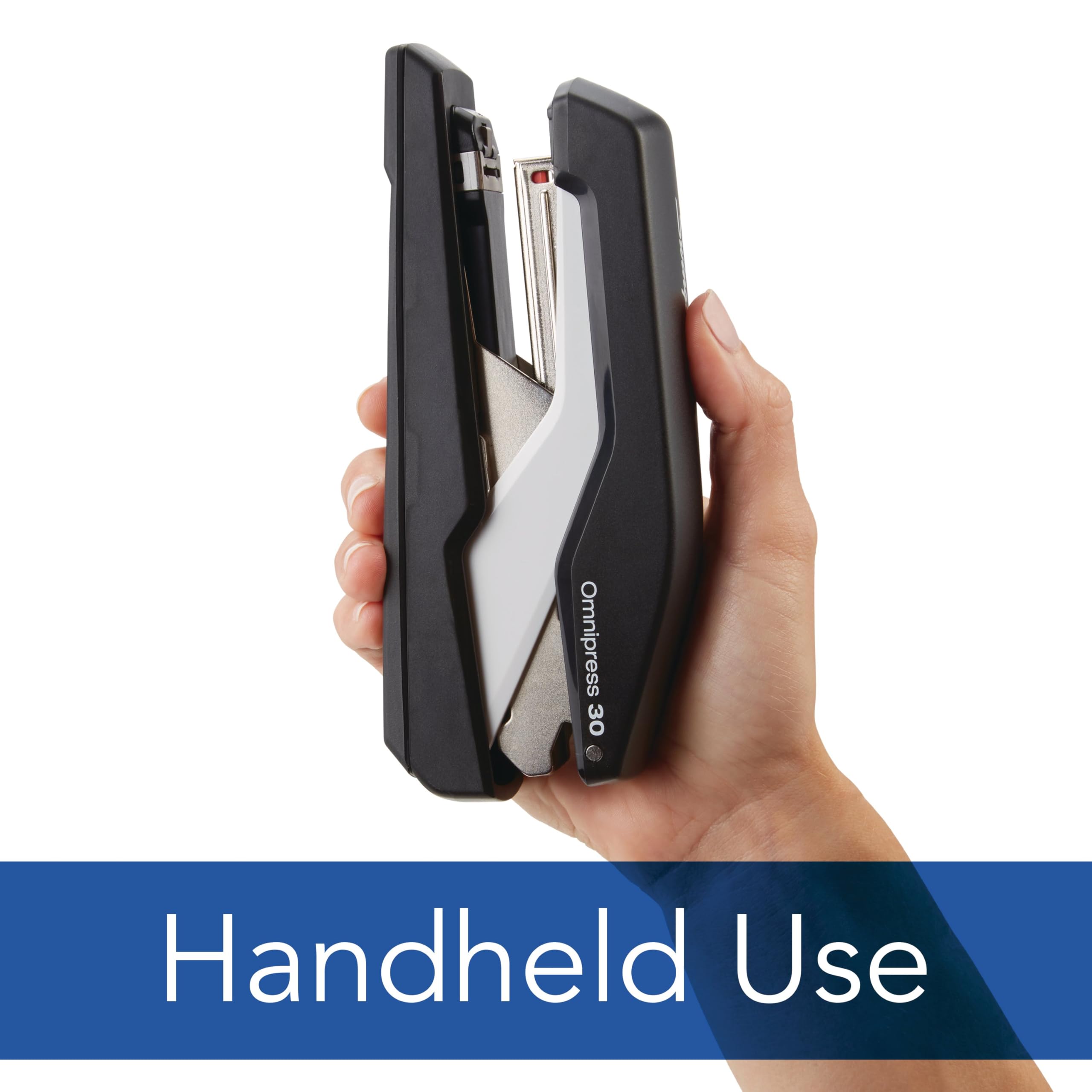 Swingline Stapler, Omnipress 30 Stapler, "Press Anywhere for Easier Use", 30 Sheet Capacity, Black/Gray (5000585A)