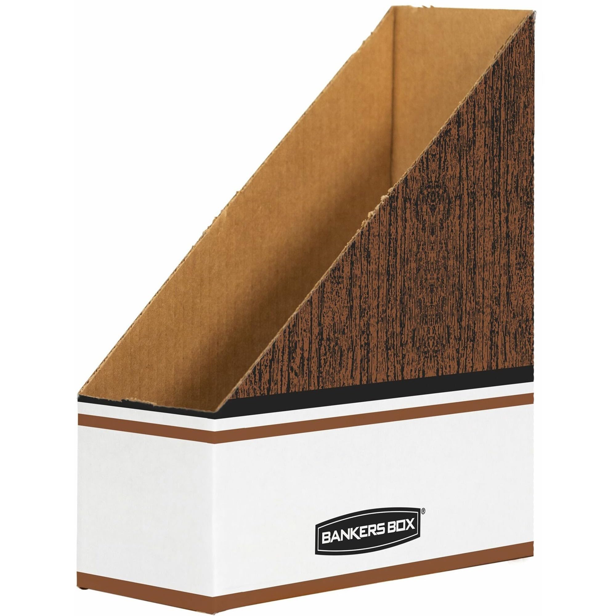 Bankers Box Magazine File Holders, Oversized Letter, Wood Grain, 12 Pack (07224)