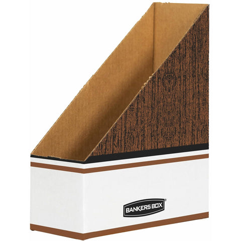 Bankers Box Magazine File Holders, Oversized Letter, Wood Grain, 12 Pack (07224)