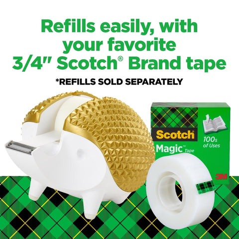 Scotch Hedgehog Tape Dispenser, Great for Gift Wrapping, Includes 3/4 in x 350 in Tape Roll