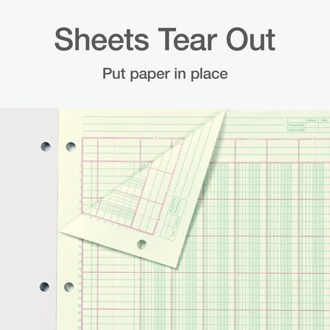 Adams Analysis Pad, 8 1/2" x 11", 100 Pages (50 Sheets), 6 Columns, Green