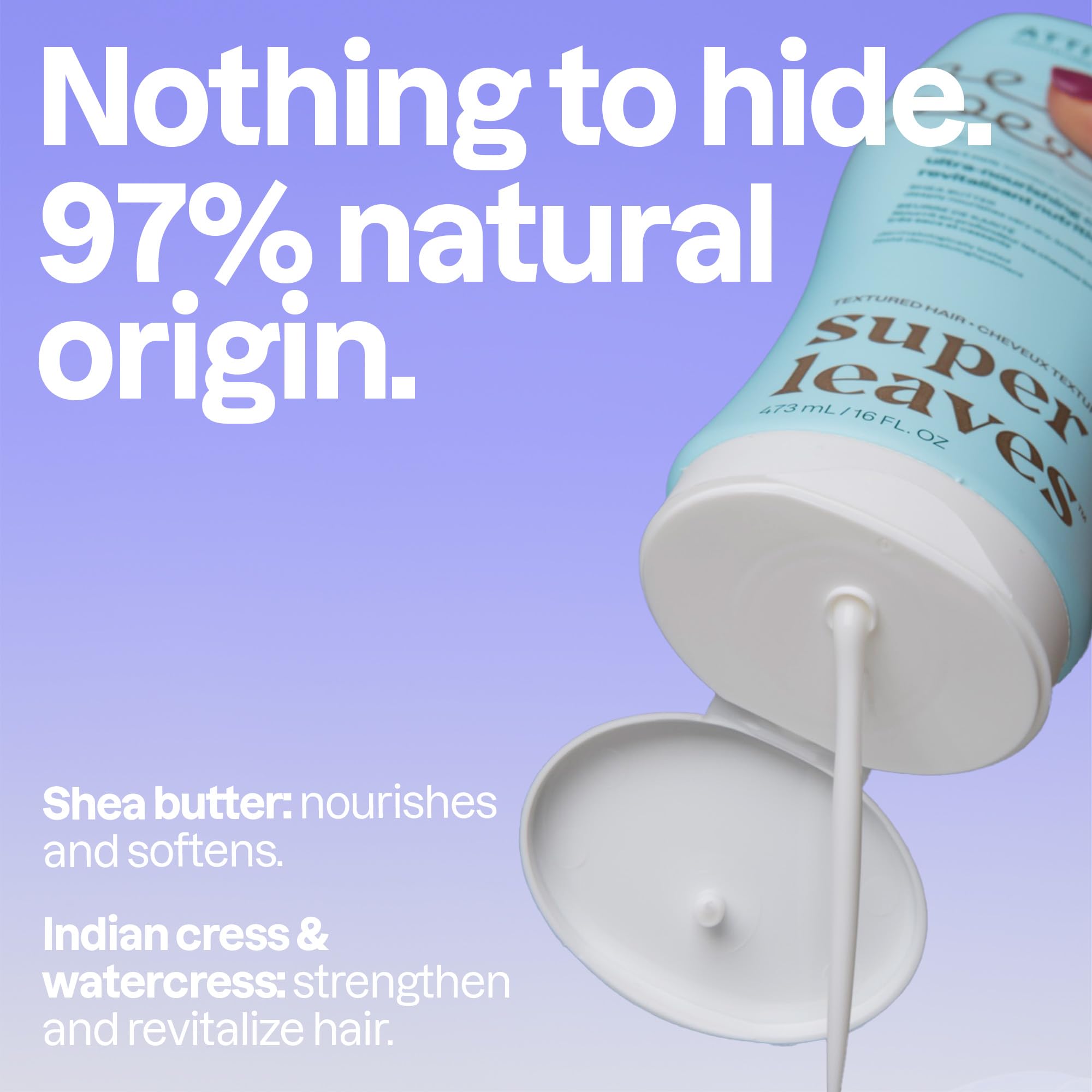 ATTITUDE Ultra-Nourishing Conditioner for Curly Hair with Shea Butter, Vegan Detangler and Naturally Derived 4a, 4b, 4c Curl Type, Deeply Nourishes Curls, 16 Fl Oz